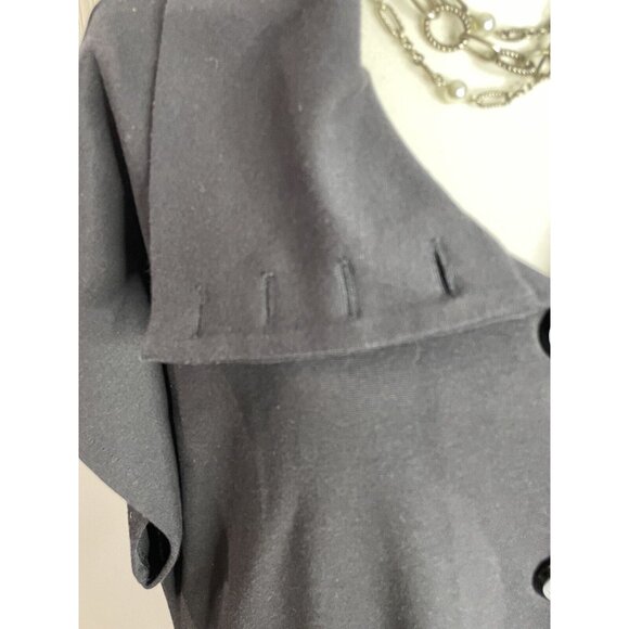 Comfy USA Black Stretch Poplin Funky Flated Button Shirt Tunic Size L - Picture 13 of 16